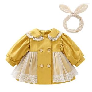 Coat Kids Winter Plus Velvet Warm Jackets Baby Girls Outwear Coats Clothing Crianças Roupas com fita de renda 0-3y