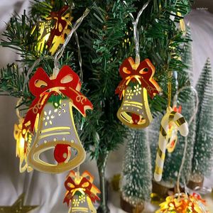 Corde in ferro Stringa di luce natalizia Decorazioni in ferro dipinte per albero da parete con luci Decorazioni per feste fata di Babbo Natale LED