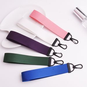 Keychains Bedanyards Soldes de telefone s￳lido Candy Color Diy Ribbon Corda Chave para Women Bag Caryring Charms Short Long Neck Strap La Smtfe