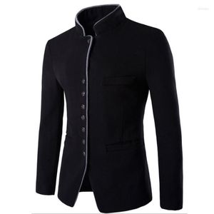 Men's Jackets Men'S Business Autumn Winter Jackrt Wool Coat Long Woolen Collar Thickening Tank Blazer