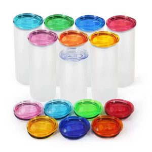 Couvercles coulissants colorés Utilisation pour le gobelet droit en acier inoxydable de 15 oz à 15 oz en acier inoxydable 25o oz peut remplacer les housses de silicone résistant aux éclabous