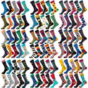 Men's Socks 10 Pairs Colorful Mens Hip-Hop Skateboard Happy Combed Cotton Funny Crew For Christmas Gift Calcetines De Hombre