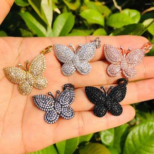 Urokami 5pcs Butterfly dla kobiet bransoletka Making Bling Crystal Cubic Crikonia Pave Połączony złoto Naszyjnik