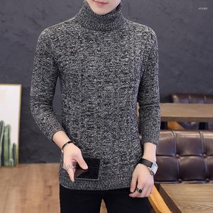 Men's Long Sleeve Winter Sweater in Black, Wine, and Red with Coffee Accents and Casual thick turtleneck sweater mens - Fashionable and Comfortable Pullover
