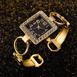 Wristwatches Luxury Bracelet Women Wristwatch CANSNOW Square Dial Ladies Watches Rhinestone Elegant Quartz Clock For Female Fashion Gift