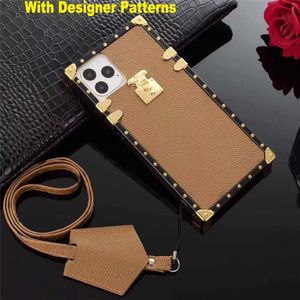 Designer Phone Cases for iPhone 14 Pro Max 14Plus 13Promax 12 11 xr Luxury Triangle Metal Nameplate wiith P Letter Cute Aesthetic Classic Pattern Retro Leather Cover