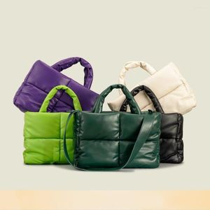 Bolsas de noite outono inverno femininas acolchoadas em couro PU bolsa de compras macia casual feminina bolsas femininas de algodão ombro acolchoado edredom