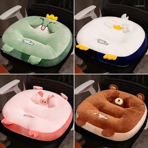 Pillow Plush Cute Cartoon Animal Office Chair Pad Sedentary Waist Floor Mat Home Decor Kawaii Futon