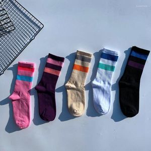 Herrstrumpor stripe Men Sock Standard Fashion Art Man White Unisex Crew Casual Cotton Sox Warm Vuxen Autumn Winter Classic Skarpetki