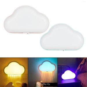 Lâmpadas Night Lights Kids Bursery Lamp com Timer Charge USB Controle remoto de cor LED colorida para a cama de decoração bebê criança