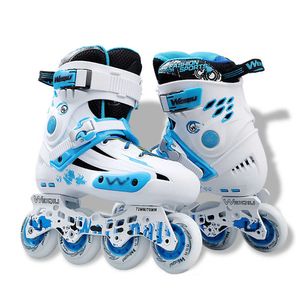 Ice Skates Quality Professional Inline Men Adult Shoes Sliding Free Skating Patines Blue Whihte 4 Wheels Sneakers L221014