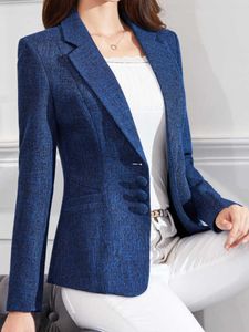 Ternos femininos Blazers elegantes mulheres outono blazer casual manga longa de moda profissional