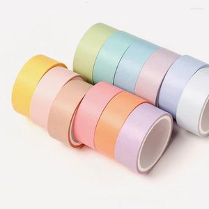 Gift Wrap 12st/Pack Makaron Pure Color Scrapbooking Washi Tape Set Två storlek Tillgänglig söt Masking Dairy Planner Decoration