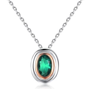 Neue Trend Luxus synthetische Smaragd S925 Silber Anhänger Halskette Frauen Schmuck europäischen Gericht Retro-Stil exquisite Kragen Kette Temperament Halskette Zubehör