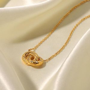 Chains Fashion Shiny Diamond Double Rings Necklace Golden Collarbone Chain Charm Women's Wedding Jewelry Gifts Wholesale