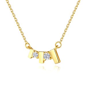 Charming Women Plated 18k Gold Geometric Pendant Necklace Claw Set 3A Zircon Necklace Jewelry for Women Wedding Party Valentine's Day Mother's Day Gift SPC