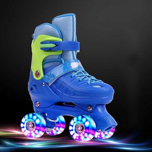 Pattini da ghiaccio per bambini Roller regolabile per bambina per bambini 2 file di scarpe Regali Ruote Sneakers Rulli Patines L221014