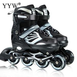 Ice Skates Inline Roller Professional Kids Adults Adjustable Hardwearing Skating Shoes Sliding Size 27-41 With Protective Gears L221014
