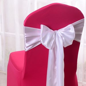 Bow Chair Cover Sashes Satin Streamer Ribbon Banquet Wedding Sashes Decoration Chairs Back Flower Cover