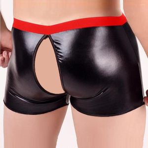 Women's Panties Open Crotch Mens Lingerie Underwear Buckles Boxer Shorts Bulge Pouch Underpants Gay Male Jockstraps