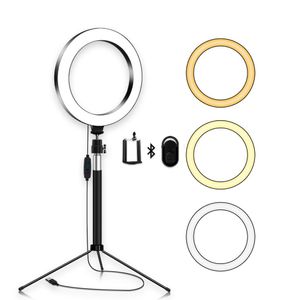 Upgrade LED Ring Light 8 mit Selfie -Stick f￼r YouTube -Video- und Make -up -Mini -Desktop -Kamera -Lichtstand Mobiltelefonhalter239U