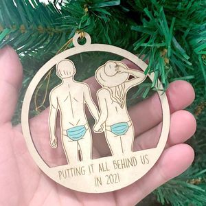 Decorazioni natalizie Babbo Natale/Coppia/Pupazzo di neve/Alce Ornamenti pendenti in legno Campana Fiocco di neve per pendenti albero di Natale Decorazione regali per bambini