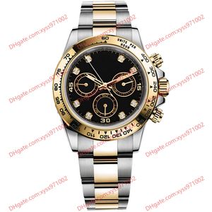Highquality men's watch 2813 sports automatic mechanical watches 116503 wristwatch 40mm black diamond dial gold stainless steel strap timerless watch 116508
