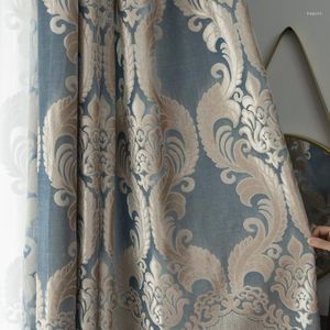 Tenda Tende moderne in stile europeo per soggiorno camera da letto sala da pranzo lusso jacquard vuoto sala drappo personalizzato tulle