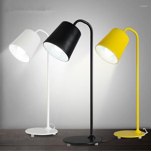 Lâmpadas de mesa Modern H55cm Colin Whreght Yellow Iron Light Bedroom E27 Sala de Estudo de cabeceira LED Escritório Branco/ Black Desk