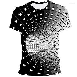 Herr t-skjortor 2022 mode 3D-tryckning tredimensionell f￤rgglada m￶nster kort￤rmad rund hals casual t-shirt