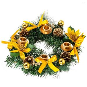 Decorative Flowers Party Wreath Home Decor Easter Christmas Halloween Artificial Rattan Ring 30cm Festival Candlestick Decorate Gold Dried