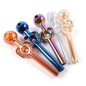 ColorSplash Mini Heady Glass Oil Burner Water Pipe - 5 Inch Handheld Dab Rig for Smokers, Multi-Colored with IN STOCK Availability