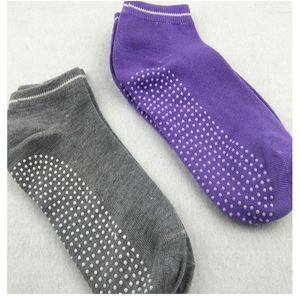 Sports Socks Mulheres Yoga Anti Slip Silicone Gym Pilates Ballet Fitness Sport Algodão respirável e Antiskídeo suado Elasticit