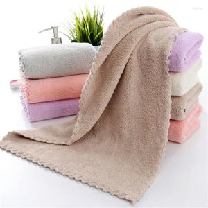 Towel 30x60cm Dry Hair Water Absorbent Double-sided Coral Velvet Microfiber Bath Car Washing Cleaning Salon Swimming Camping