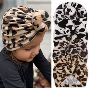 Children knit caps Toddler Leopard Indian Turban Hat Cute Animal Pattern Beanies Autumn Winter Warm Cap For 0-4Years