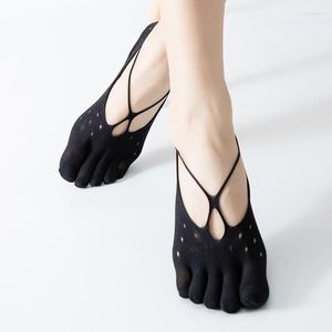 Sports Socks Summer Thin Toe Slippers Women Invisible Silicone Anti-Scid Five Finger Nylon Orthopedic Compression Sock Breattable