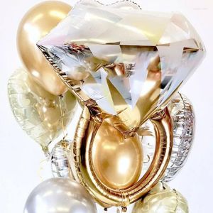 Decoração de festas anel de diamante em forma de alumínio em forma de alumínio