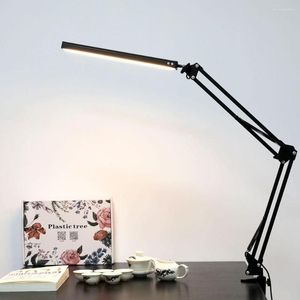 Tischlampen LED Folding Long Arm Augenschutz Leselampe USB Lernen Universal Desktop Clip