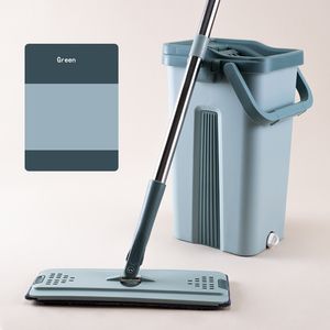 Lazy Squeeze Floor Mop Bucket Buffers Parts Magic Flat Mop Dry Wet Usage Home Kitchen Cleaning Tools Replace Microfiber Rag HH22-333