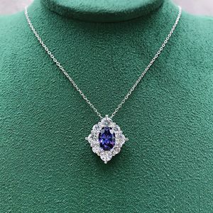 Orecchini con zaffiro blu Gioielli Donna Collana Pandent e ciondola Gioielli con zirconia cubica blu Regalo per compleanno Natale San Valentino