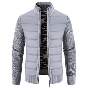 Camiscedores masculinos Mens outono e inverno Solid Hatless Zipper Cardigan Casaco de malha