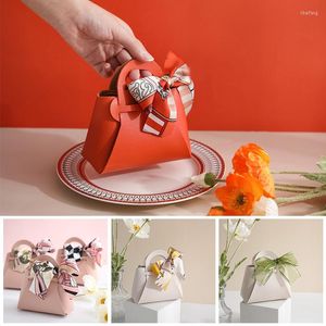 Gift Wrap Unique Wedding Leather Candy Box With Ribbon Durable Retro Birthday Empty Packaging Hand-held Bag Home Decor