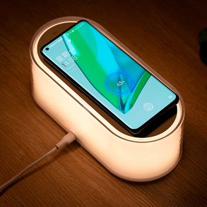 Night Light 10W 15W Carregador sem fio de 3 níveis LED BLIGNIMENT Touch Lamp RGB RGB Colorido Wireless Charging Phone Holder Birthday Gifts For Mull Men Dad Mom