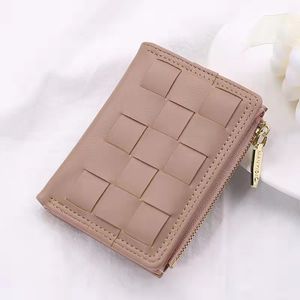 Dragkedja Weaving Women Designer Wallets Lady Short Style Fashion Casual Coin Zero Card Purses Female Clutchs No301