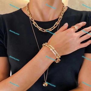 Hip Hop Cuban Chain Necklace Armband Rostfritt st￥l Nackbandet Smycken H￶gpolsk gjutningskedja Dubbel s￤kerhet Clasp239R