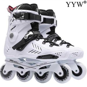 Скейтс -коньки белые черные взрослые встроенные скорость PU Rubber Shoune Женщины высококачественные катания на коньках L221014