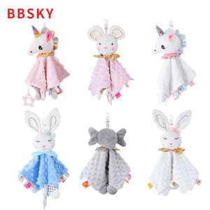 Babies Cute Bunny Plush Rattle Toys Baby Games Soft Plush Blanket Stuffed Animals Towel Doll D43