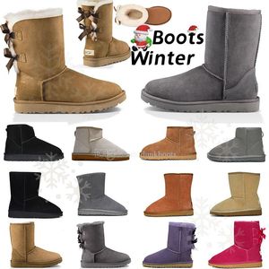 Australian Australia Warm Boots Womens Mini Half Snow But USA GS 585401 Zima pełna futro FUFFY FUFTY SATYN BOTKI BOTIES BOTIES BOWIK BĘŻKIE