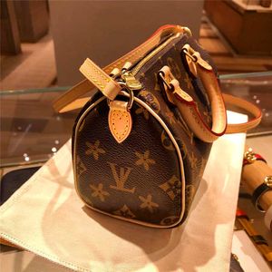 Handtasche Abendtasche Speedy New Donkey Leather Boston Classic Fashion Pillow Bag Old Flower