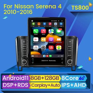 CAR DVD Radio Multimedia Video Player dla Nissan Serena 4 C26 2010 - 2016 Tesla Style Nawigacja GPS Android 11 2din 2 Din